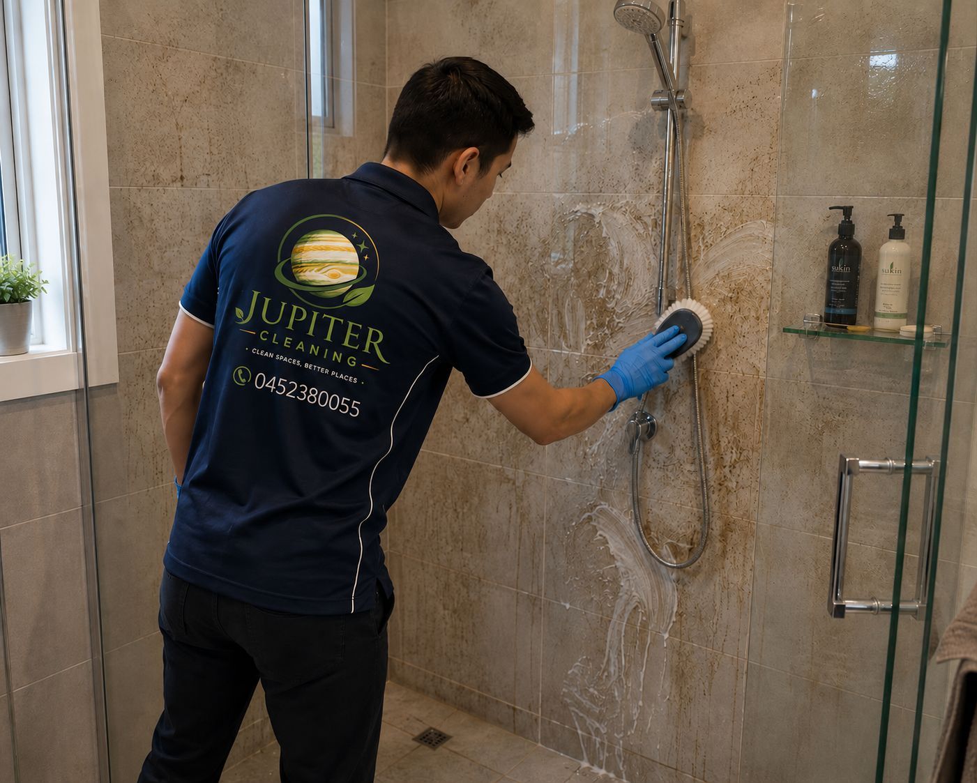 Jupiter Cleaning Services professional cleaner at work in Melbourne