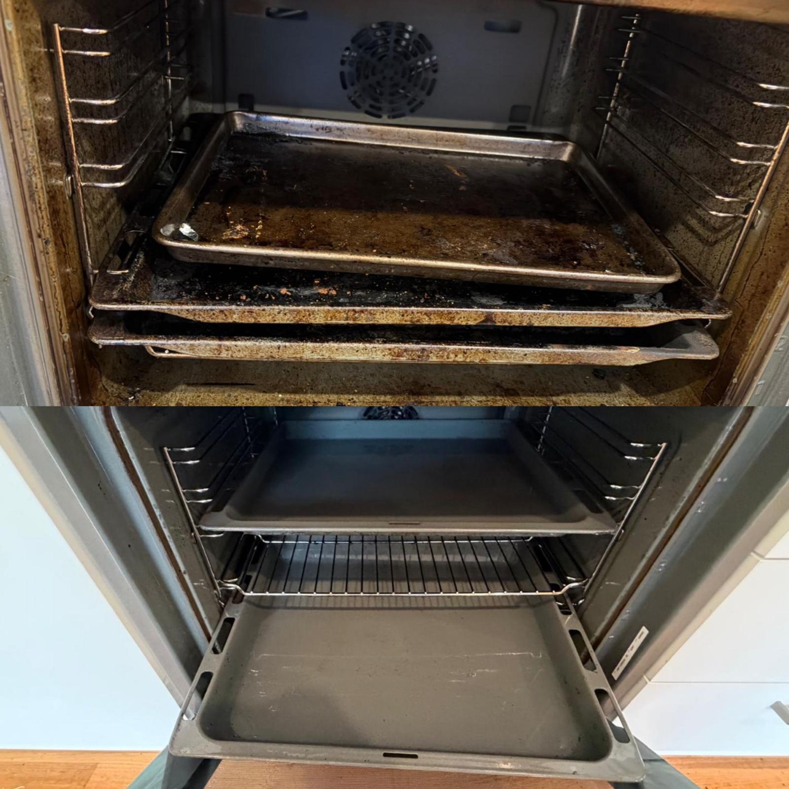 Oven cleaned inside and out